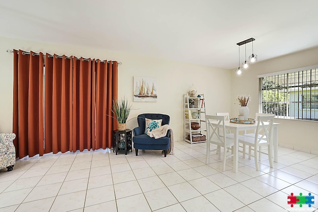 view of tiled dining room