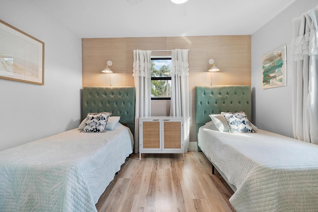 bedroom featuring light hardwood / wood-style floors