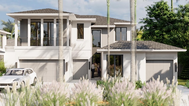 view of front of home with a garage