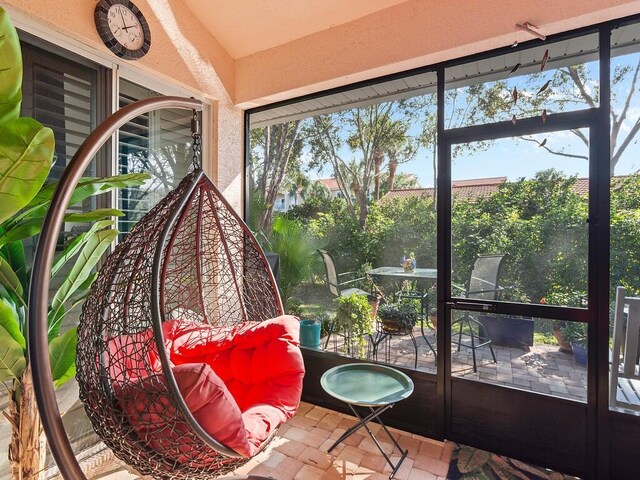 view of yard with a sunroom