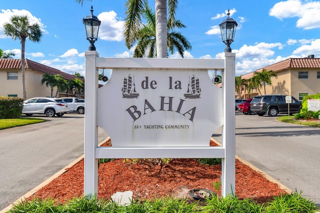 view of community sign