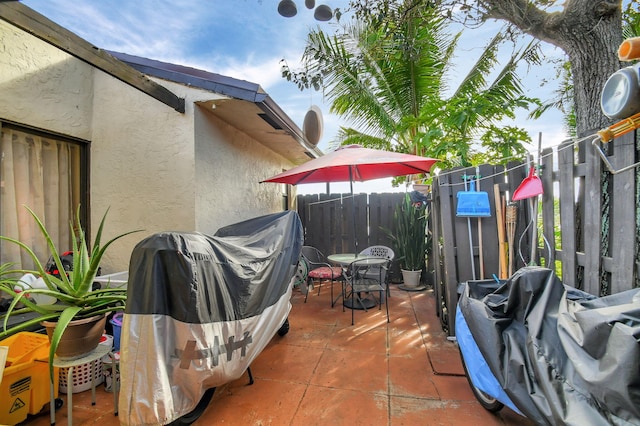 view of patio with area for grilling