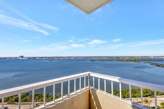 balcony with a water view