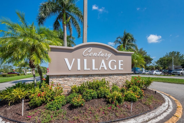 view of community sign