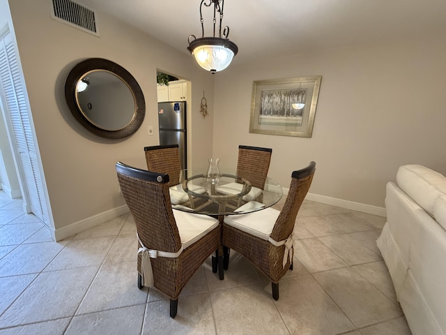 view of tiled dining area