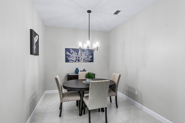 dining room featuring an inviting chandelier