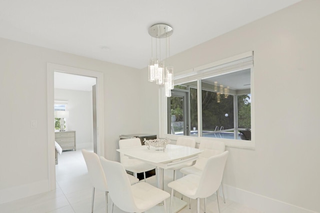 view of tiled dining area