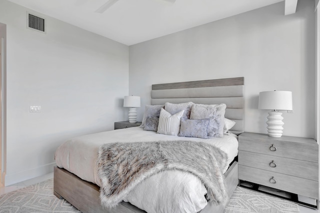 bedroom featuring ceiling fan