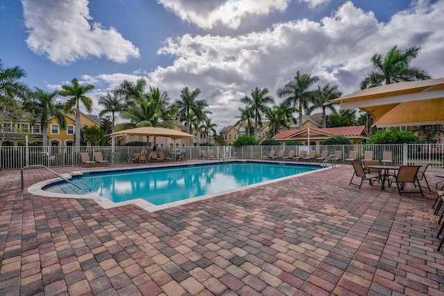 view of pool featuring a patio area