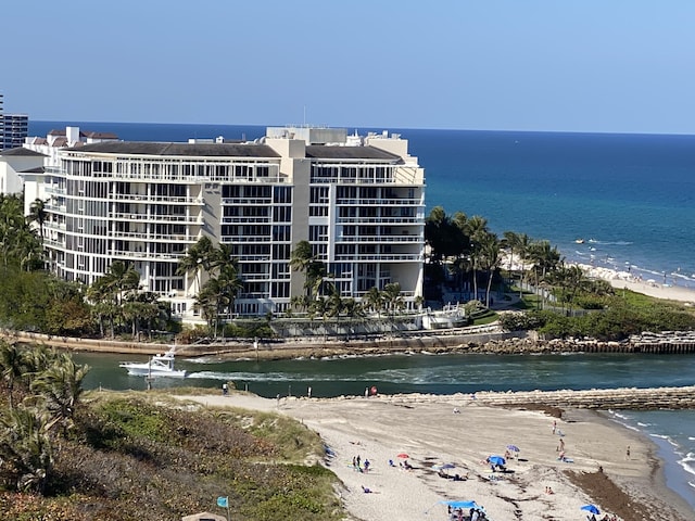 1180 S Ocean Blvd Unit 15B, Boca Raton, FL 33432 - view of property featuring view of water and beach