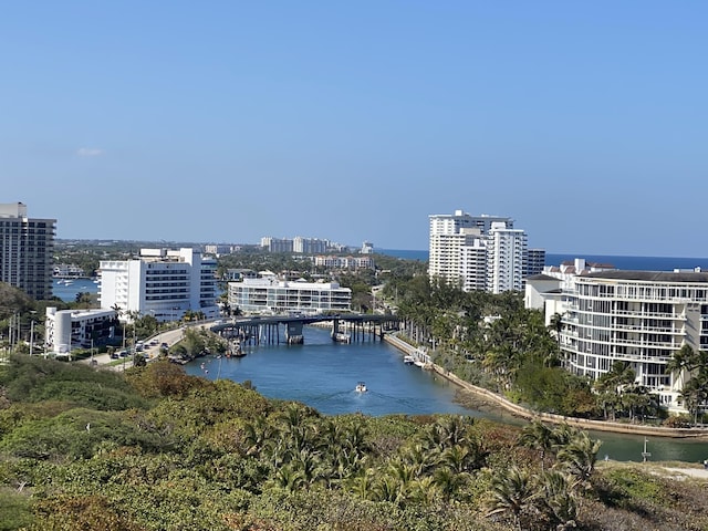 1180 S Ocean Blvd Unit 15B, Boca Raton, FL 33432 - water view featuring a notable bridge and nearby urban area
