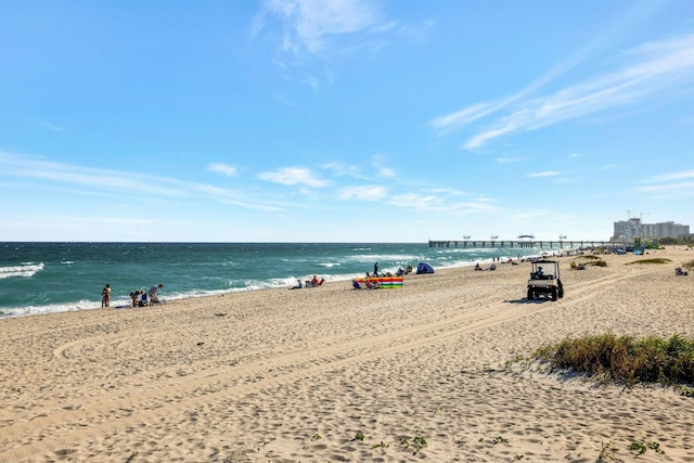 property view of water with a beach view