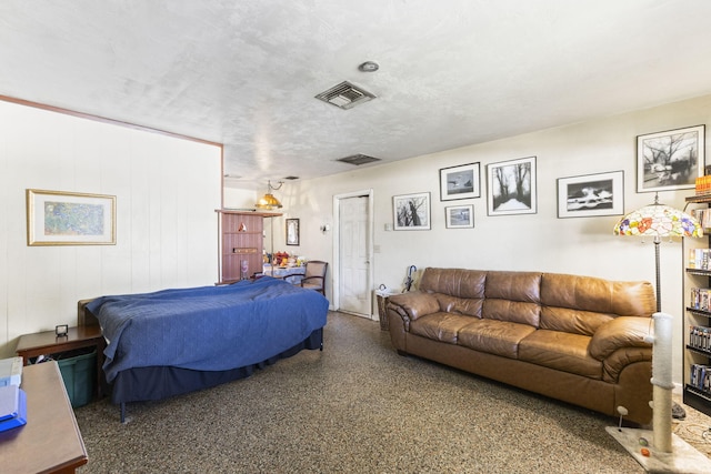 bedroom with a textured ceiling