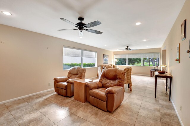 dining room with light tile patterned floors