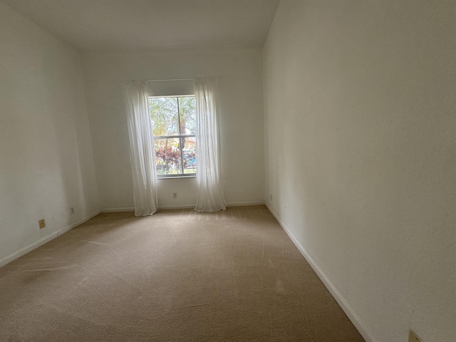 spare room featuring light carpet