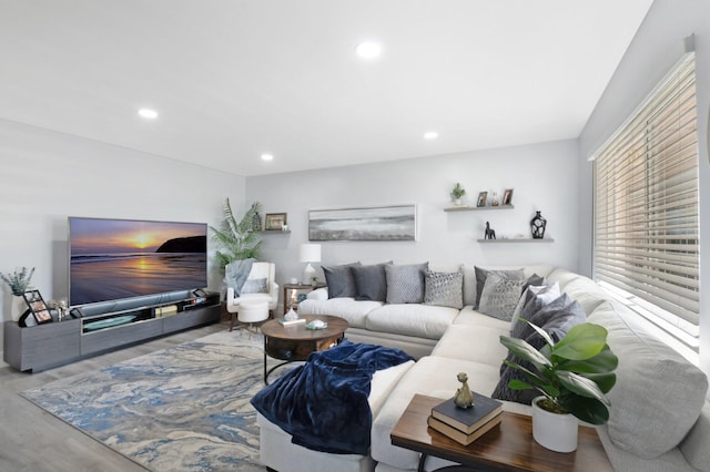 169 Flanders D, Delray Beach, FL 33484 - living area with recessed lighting and wood finished floors