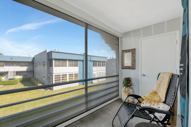 sunroom / solarium with baseboard heating