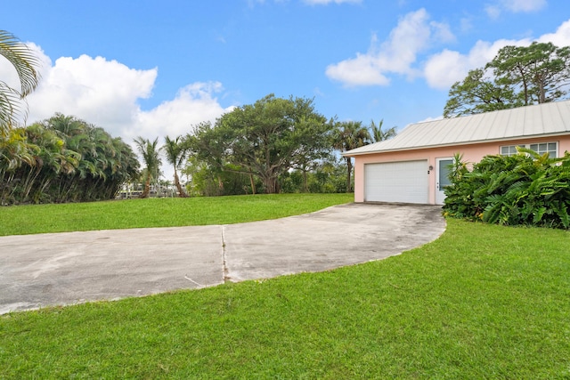 exterior space featuring a garage