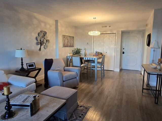 living room featuring wood-type flooring