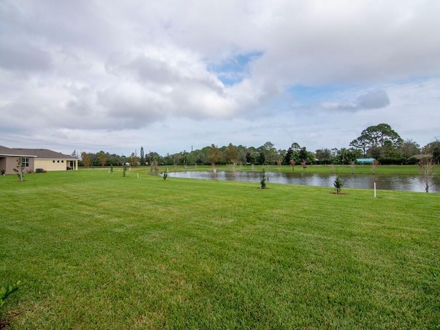 view of yard featuring a water view