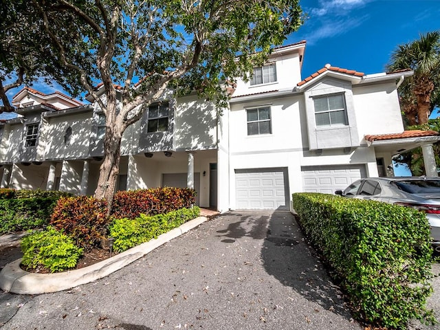 view of property with a garage