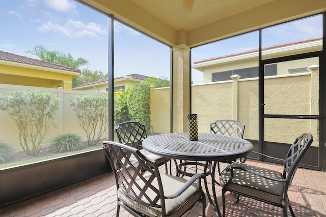 sunroom with a wealth of natural light