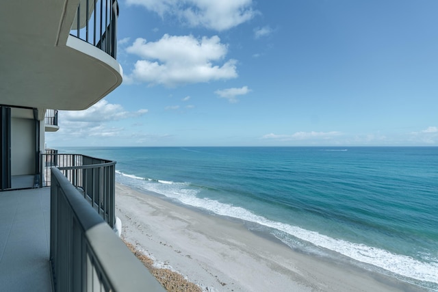 property view of water with a beach view