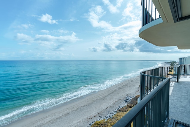 water view with a view of the beach