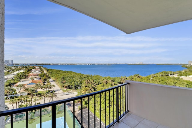 balcony with a water view