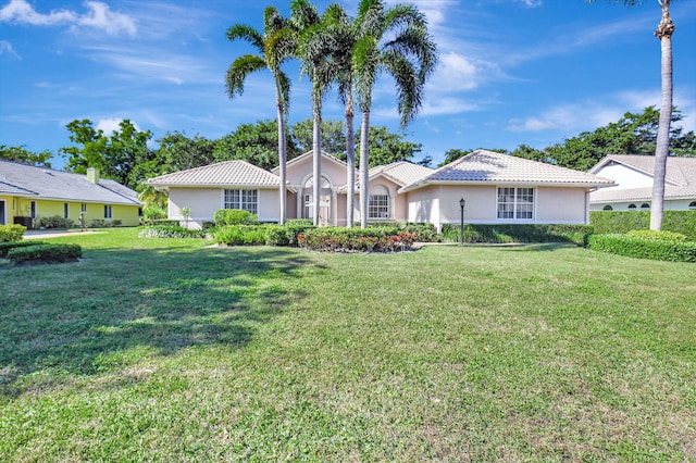 ranch-style house with a front yard