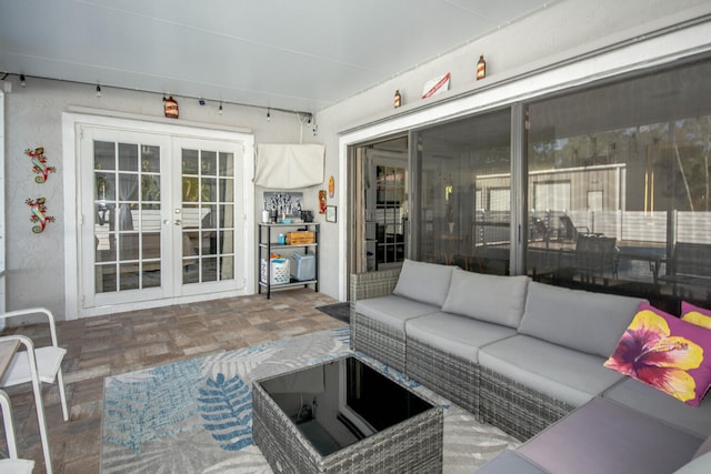 interior space featuring french doors