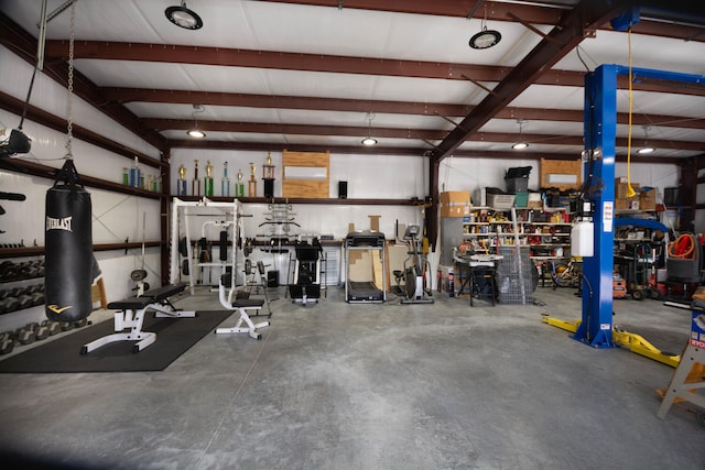 view of garage