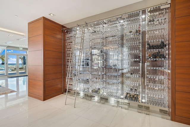 wine room featuring tile patterned floors