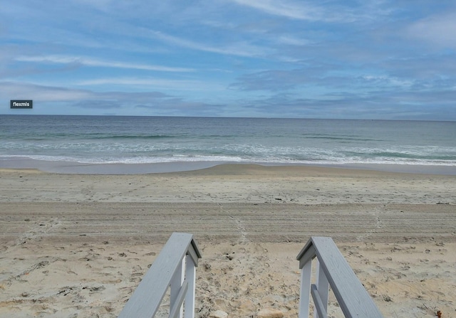 property view of water with a beach view