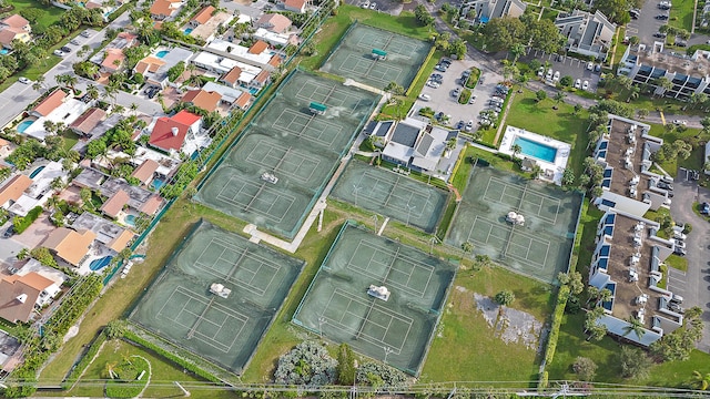 drone / aerial view with a residential view