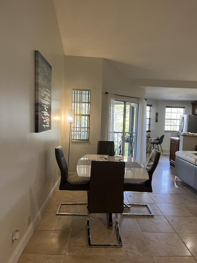 view of tiled dining room