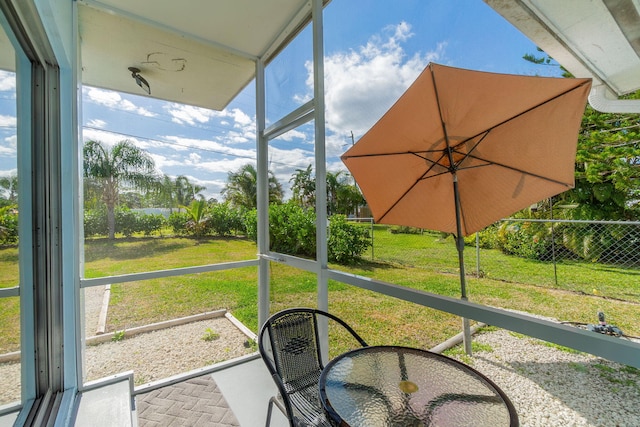 view of sunroom