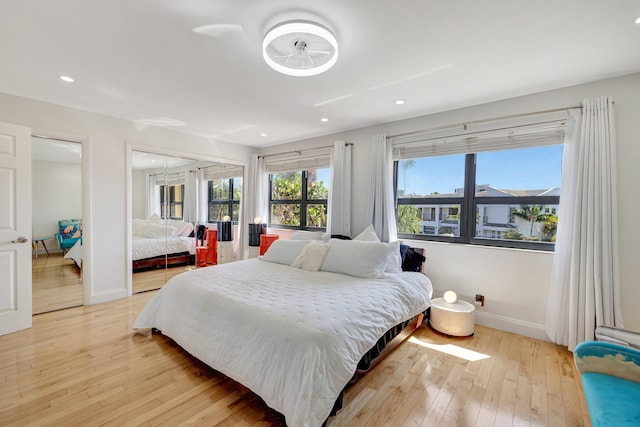 bedroom featuring light hardwood / wood-style flooring