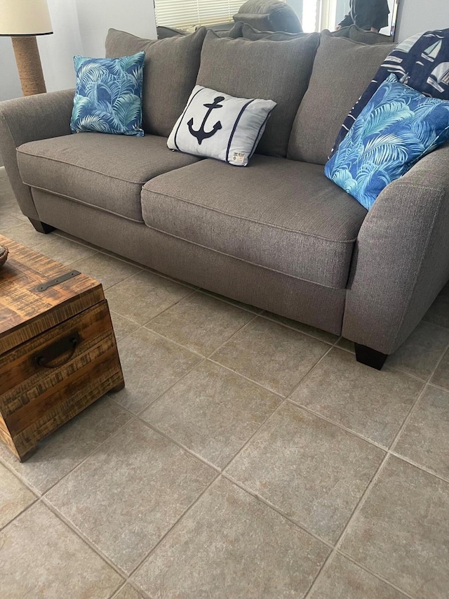 living room featuring tile patterned floors