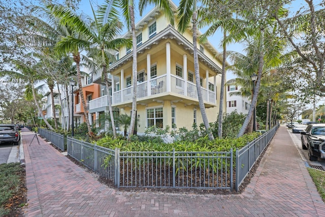 view of property exterior featuring a balcony