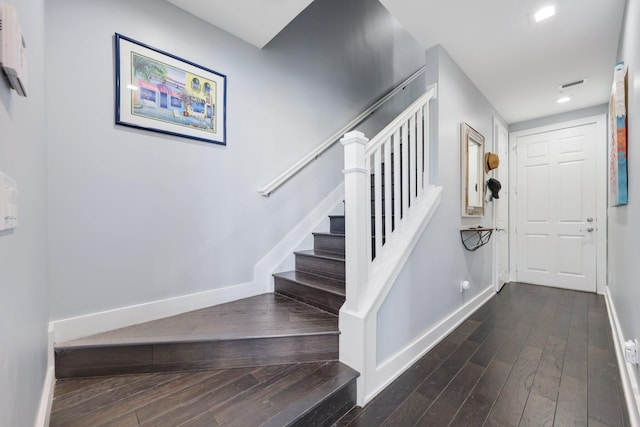 entryway featuring dark hardwood / wood-style flooring