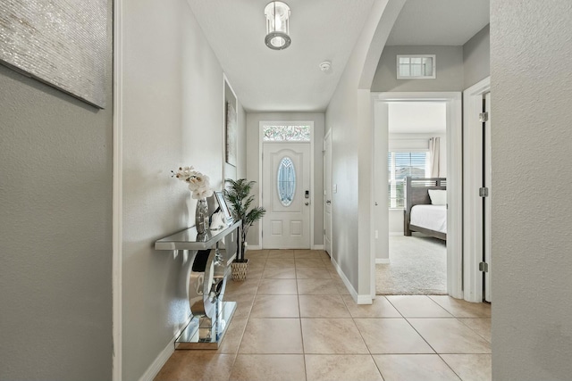 view of tiled entrance foyer