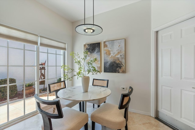 view of tiled dining area