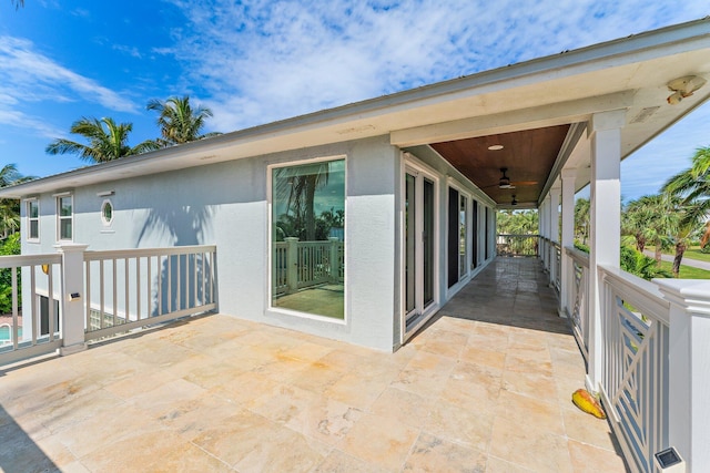 view of patio / terrace with ceiling fan