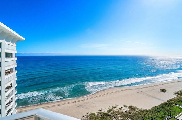 property view of water with a beach view