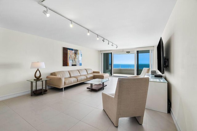 view of tiled living room