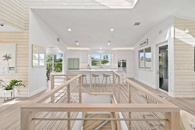 wooden deck with sink