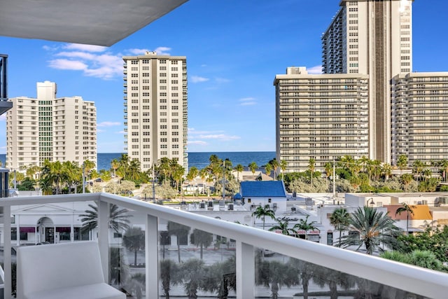 balcony with a water view