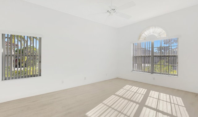 spare room featuring a wealth of natural light and ceiling fan