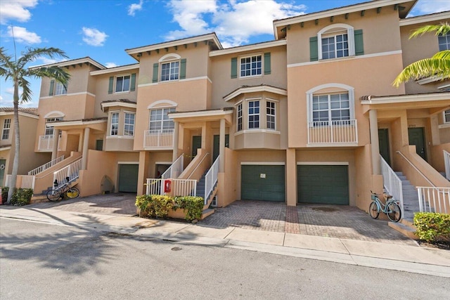 view of front of property featuring a garage